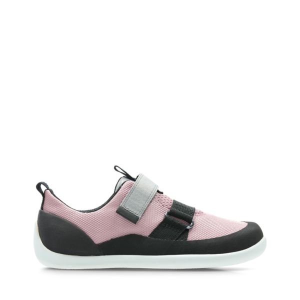 Clarks Girls Play Pioneer Trainers Pink | CA-8971354